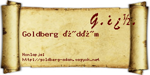 Goldberg Ádám névjegykártya