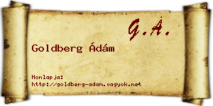 Goldberg Ádám névjegykártya
